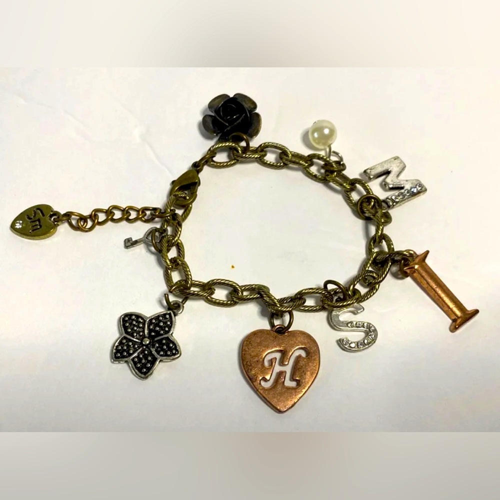 Sandra Magsamen 'With Love' linked chain Charm Bracelet